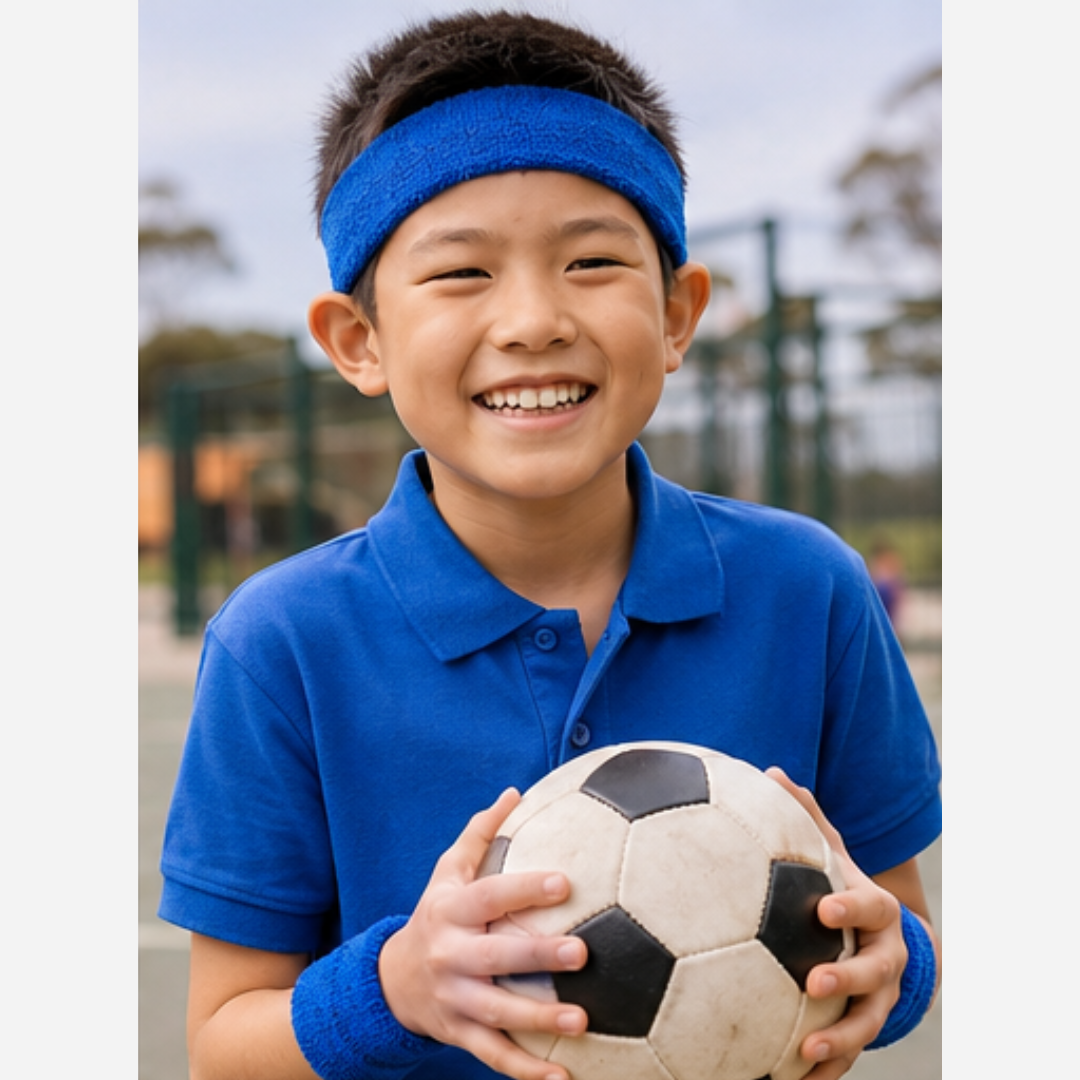 Blue Sweat Band Set (3pc) - Ponytails and Fairytales