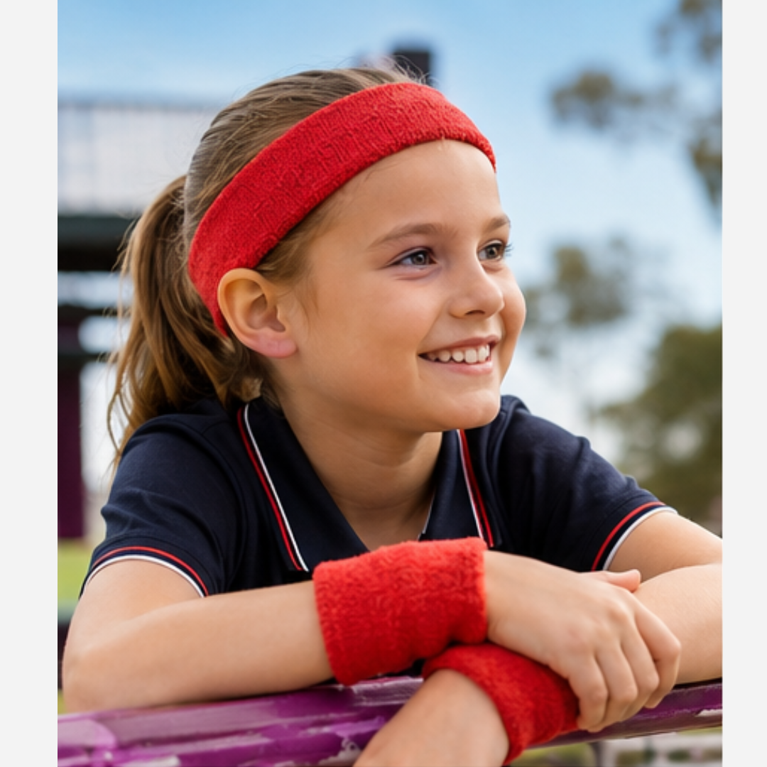 Red Sweat Band Set (3pc) - Ponytails and Fairytales