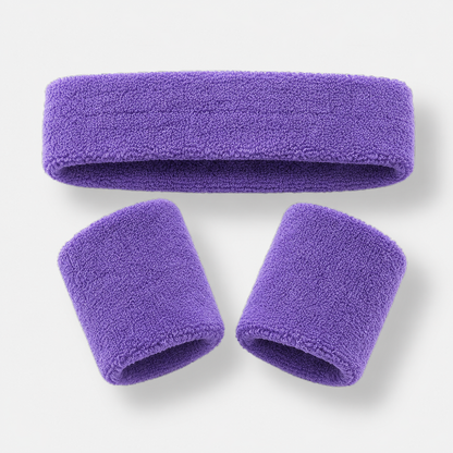 Purple Sweat Band Set (3pc) - Ponytails and Fairytales
