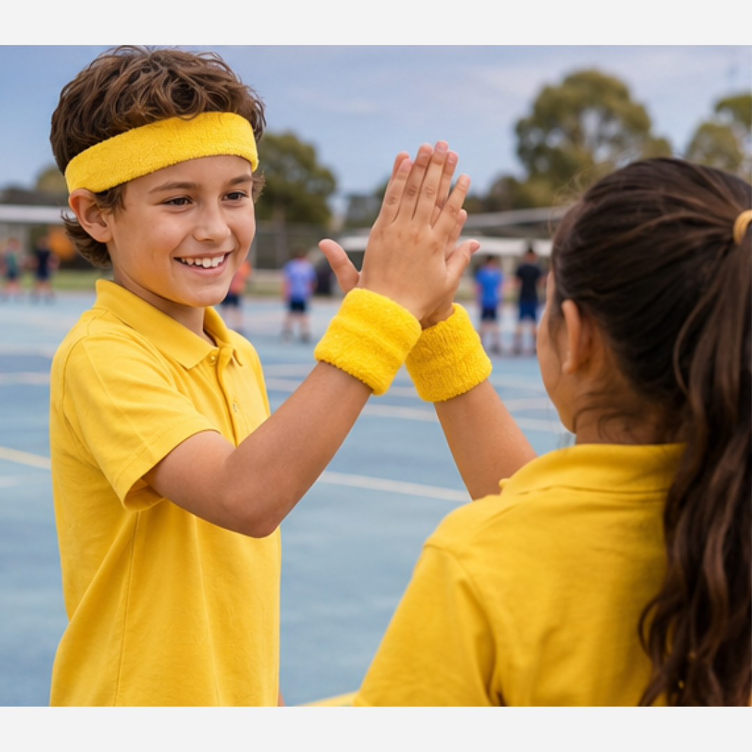Yellow Sweat Band Set (3pc) - Ponytails and Fairytales
