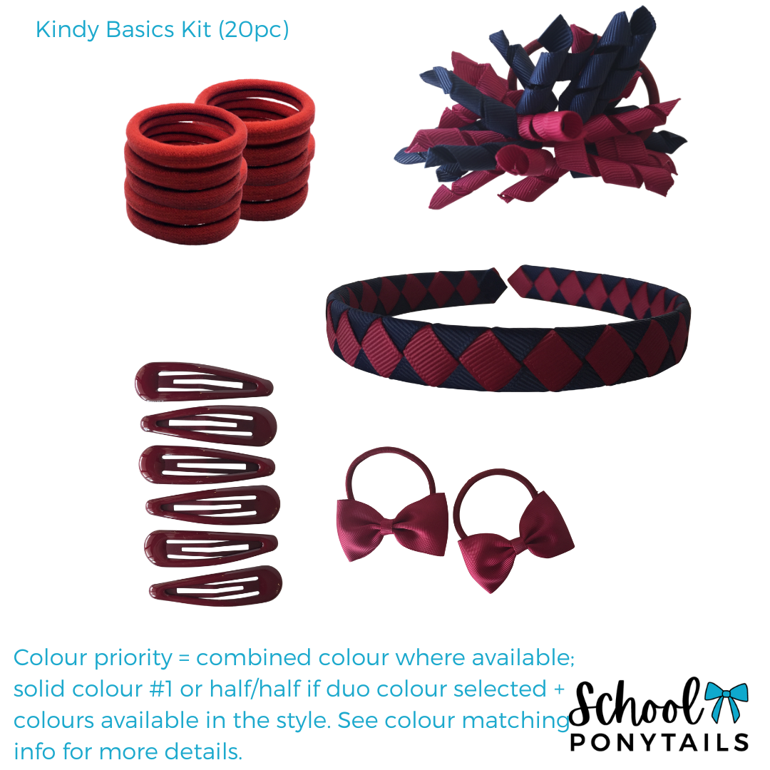 Burgundy & Light Grey Hair Accessories
