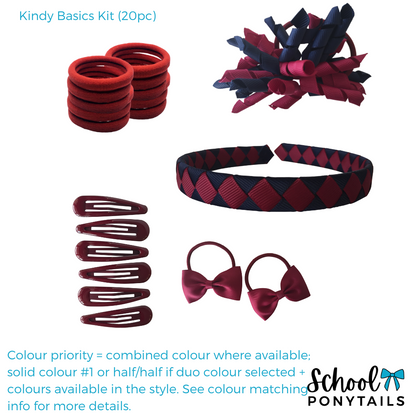 Burgundy & Light Grey Hair Accessories