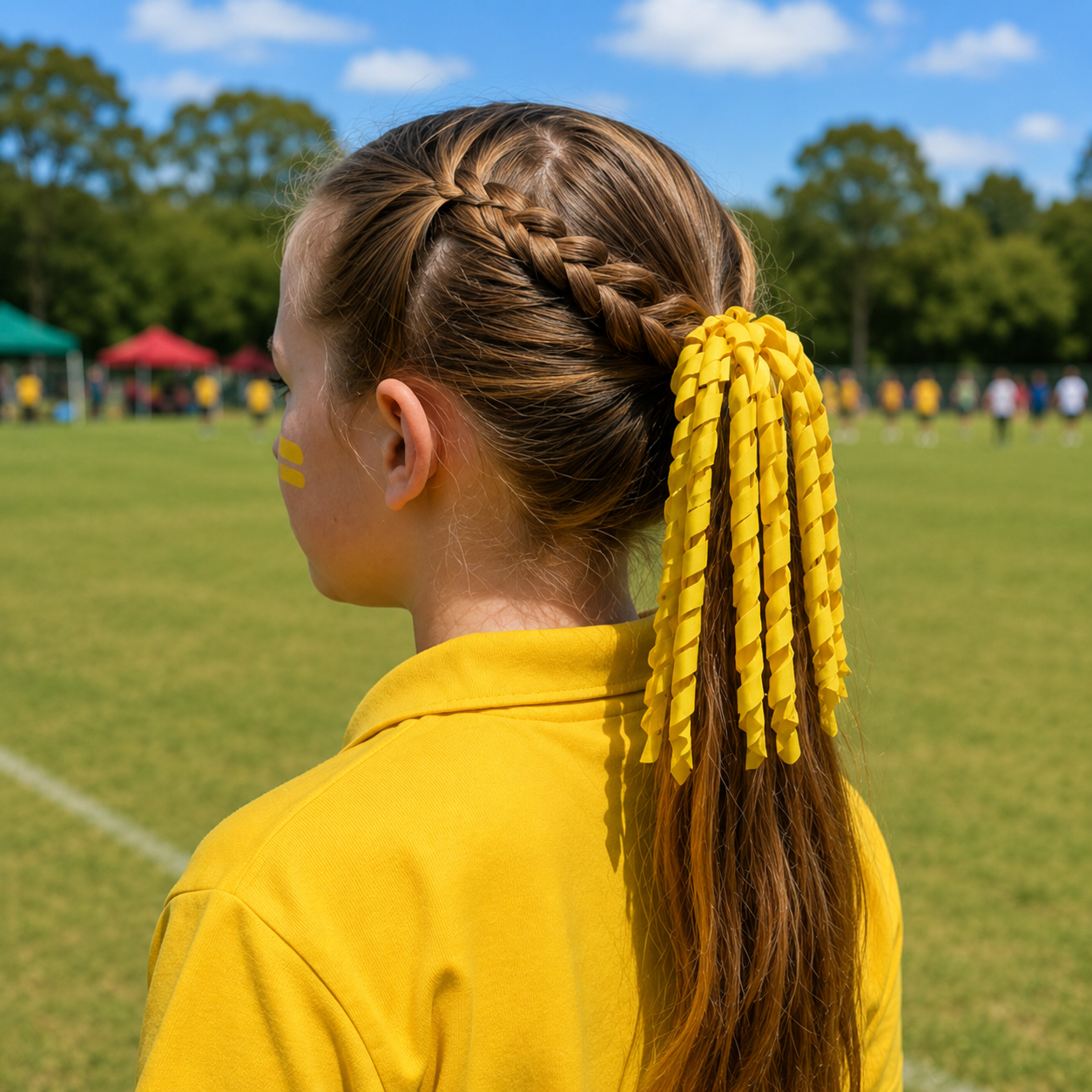 Yellow Curly Korker Ribbon Hair Tie - Ponytails and Fairytales