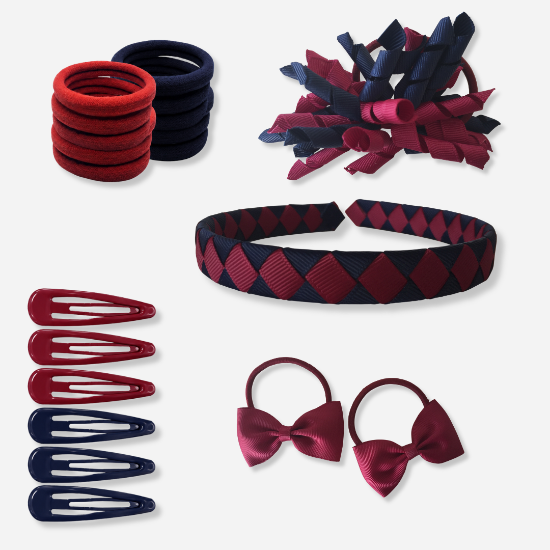 Bottle Green & Navy Hair Accessories