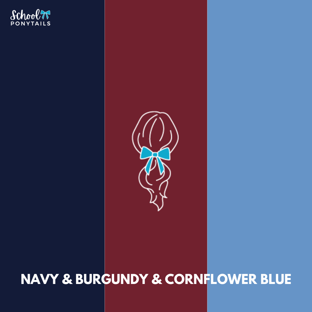 Cornflower Blue & Burgundy & Navy Hair Accessories