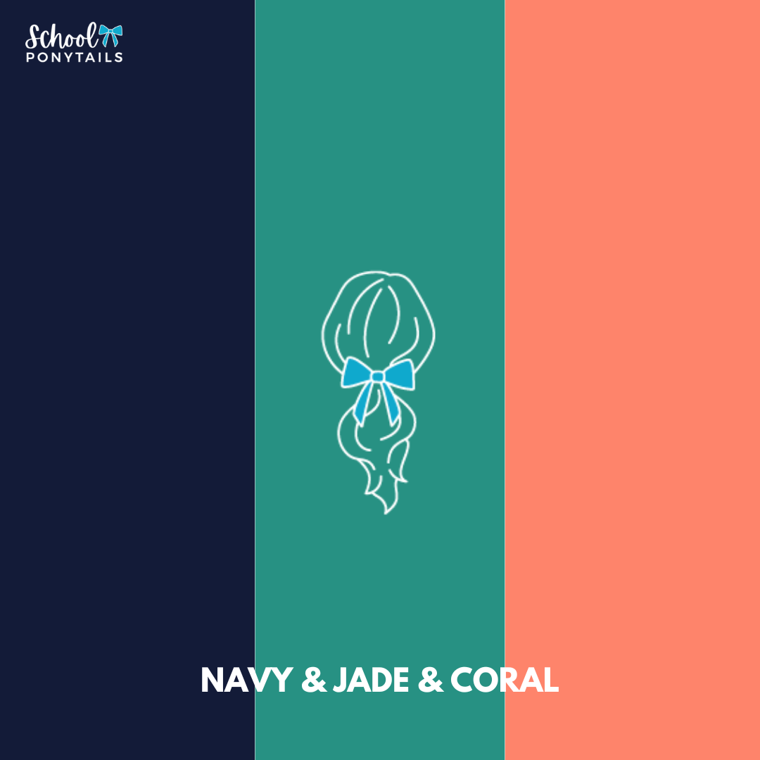 Navy & Jade & Coral Hair Accessories