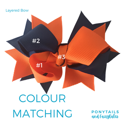 Layered Bows - Combined Colours - Ponytails and Fairytales