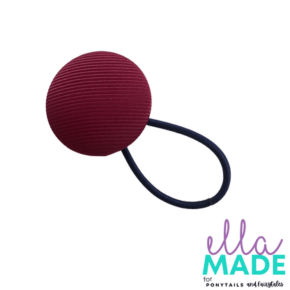Covered Buttons: Solid Colours - Burgundy / Maroon Hair clips Ella Made Hair Tie / Burgundy / Maroon 