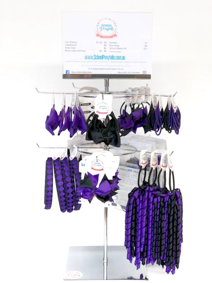 Stockist Counter Display: Regular Spinner - Spinner Display - School Uniform Hair Accessories - Ponytails and Fairytales
